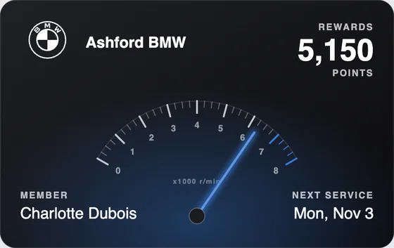 Sample Wallet card for a BMW dealership