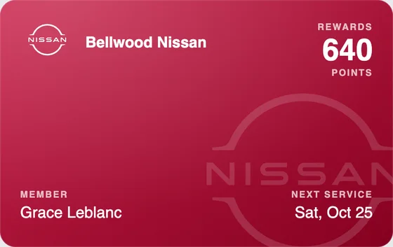 Sample Wallet card for a Nissan dealership