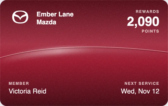 Sample Wallet card for a Mazda dealership