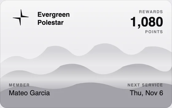 Sample Wallet card for a Polestar dealership