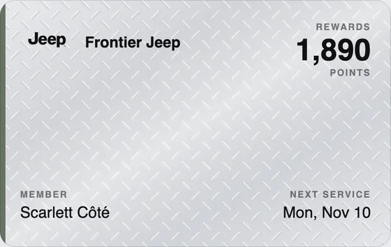 Sample Wallet card for a Jeep dealership