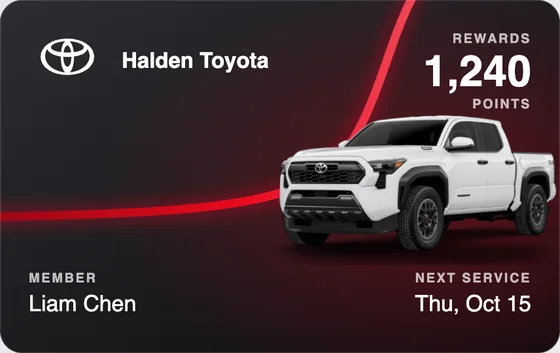Sample Wallet card for a Toyota dealership