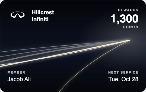 Sample Wallet card for a Infiniti dealership