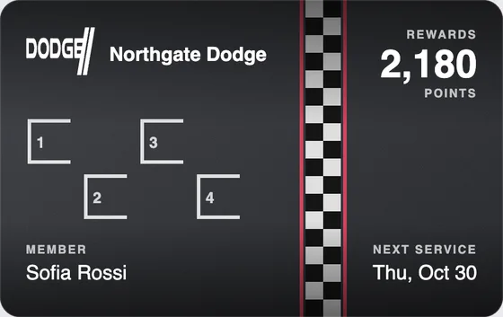 Sample Wallet card for a Dodge dealership