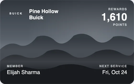 Sample Wallet card for a Buick dealership