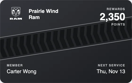 Sample Wallet card for a Ram dealership