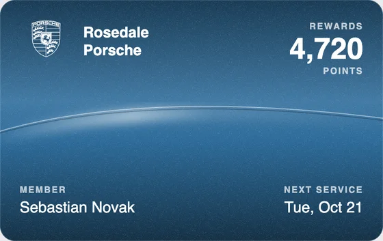 Sample Wallet card for a Porsche dealership