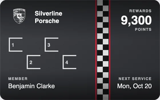 Sample Wallet card for a Porsche dealership