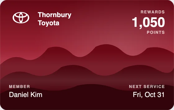 Sample Wallet card for a Toyota dealership